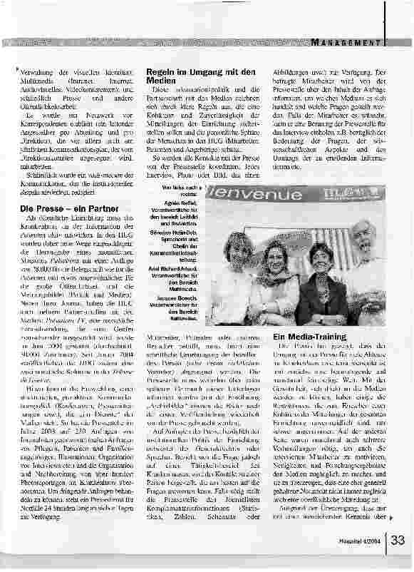 Vorschauseite 2: Die Presse - unumgänglicher Partner des Krankenhauses