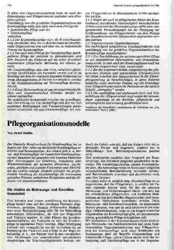Vorschauseite 1: Pflegeorganisationsmodelle