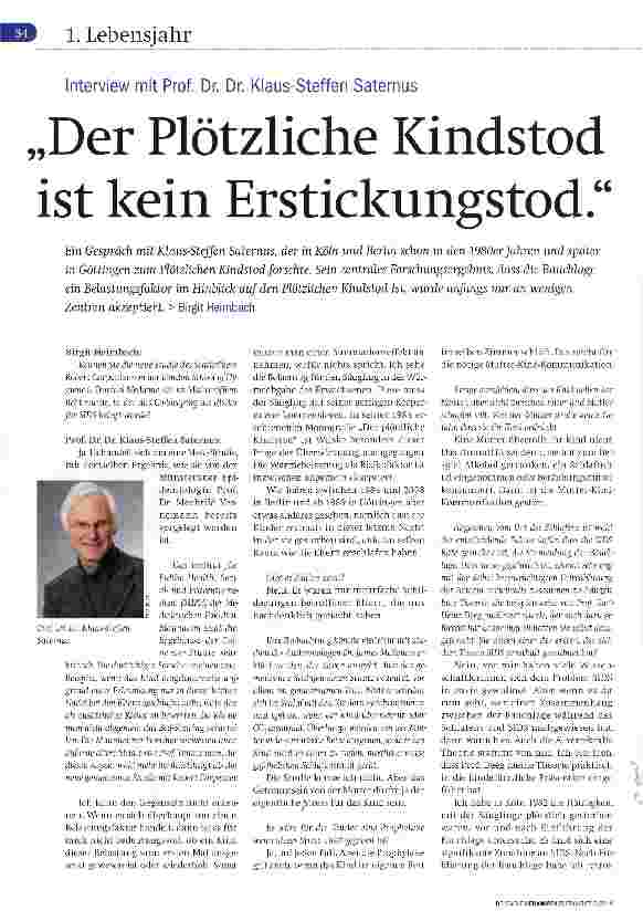 Vorschauseite 1: Der Plötzliche Kindstod ist kein Erstickungstod