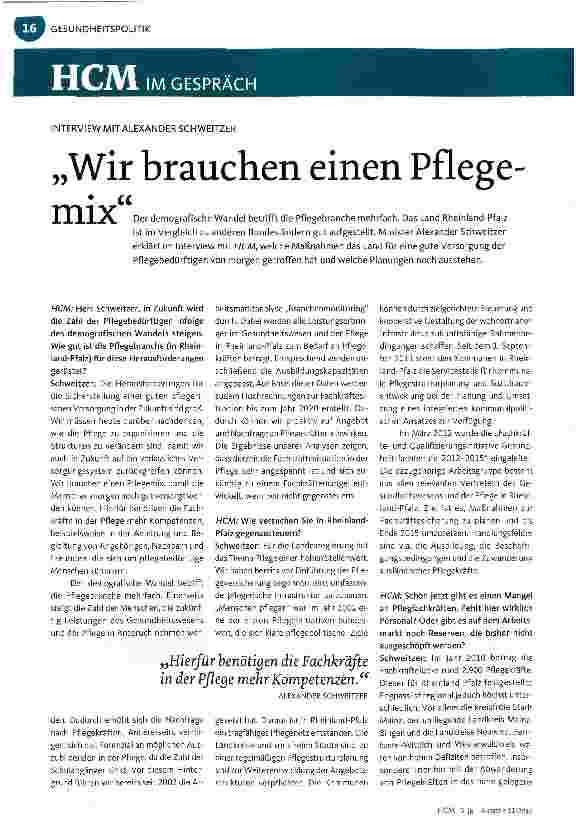 Vorschauseite 1: Wir brauchen einen Pflege