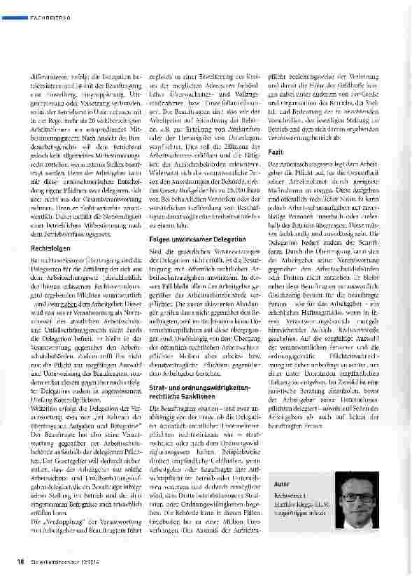 Vorschauseite 3: Delegation im Arbeitsschutz