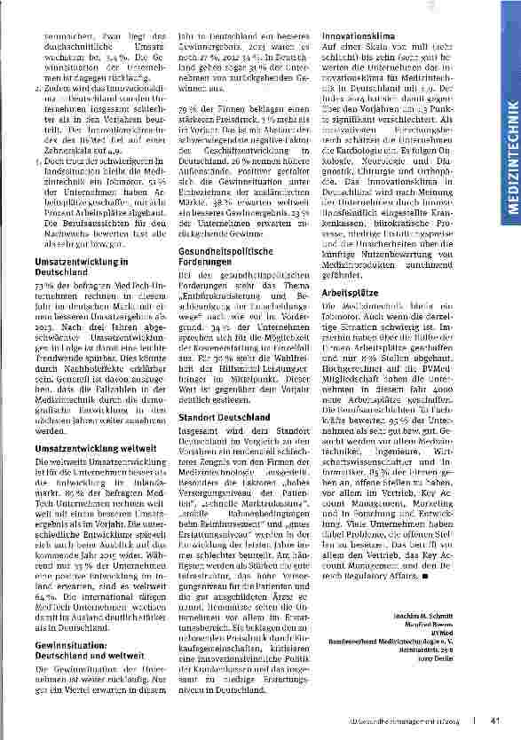 Vorschauseite 2: Medizintechnik bleibt Jobmotor
