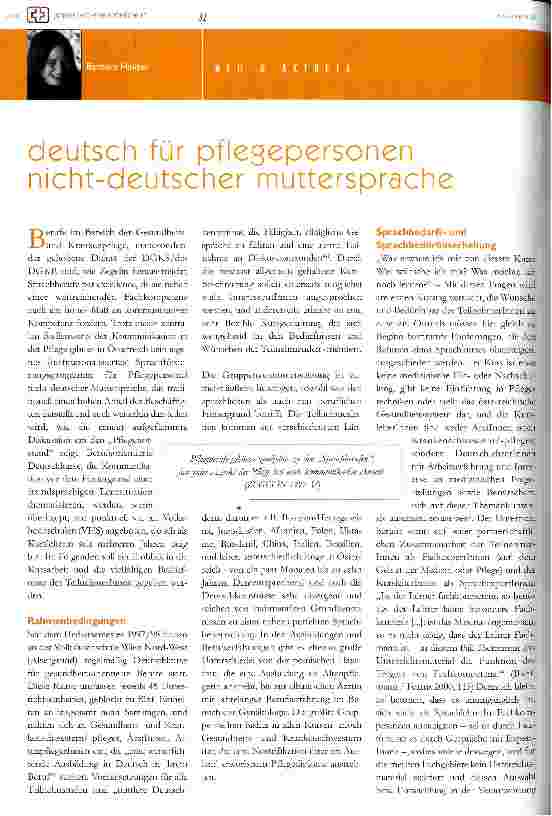 Vorschauseite 1: Deutsch für Pflegepersonen nicht-deutscher Muttersprache