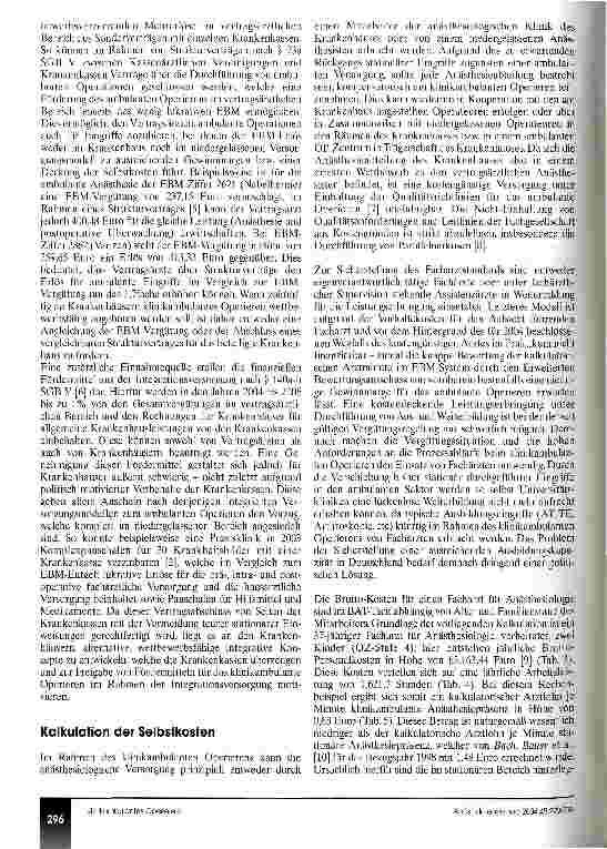 Vorschauseite 4: Klinikambulantes Operieren Kalkulation der anästhesiologischen Kosten und Erlöse