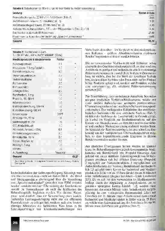 Vorschauseite 6: Klinikambulantes Operieren Kalkulation der anästhesiologischen Kosten und Erlöse