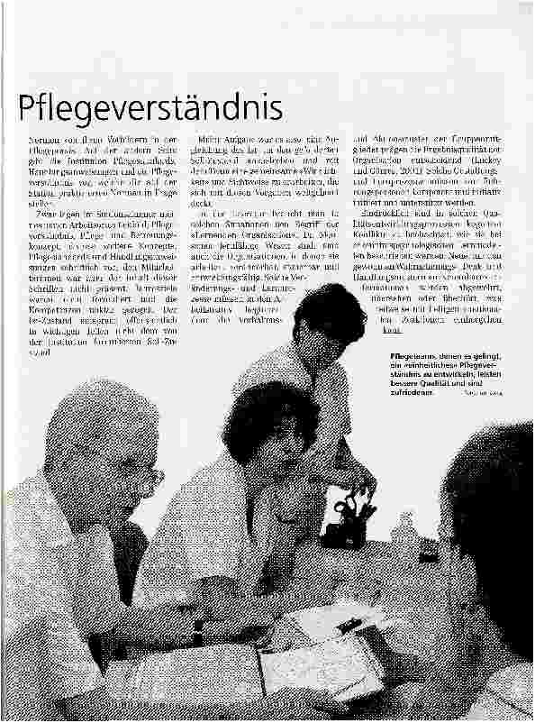 Vorschauseite 2: Qualität erfordert gemeinsames Pflegeverständnis