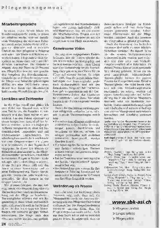 Vorschauseite 3: Qualität erfordert gemeinsames Pflegeverständnis