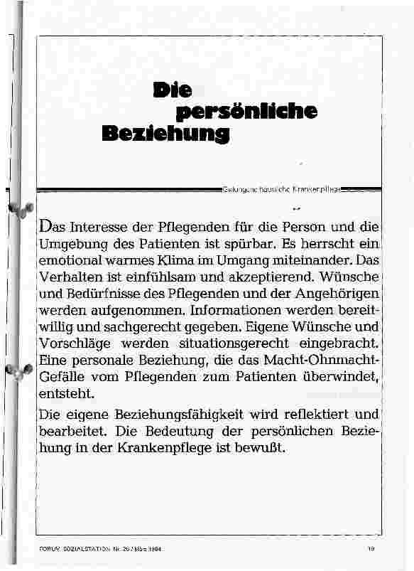 Vorschauseite 3: Wie erreichen wir eine gelungene Gemeindekrankenpflege?