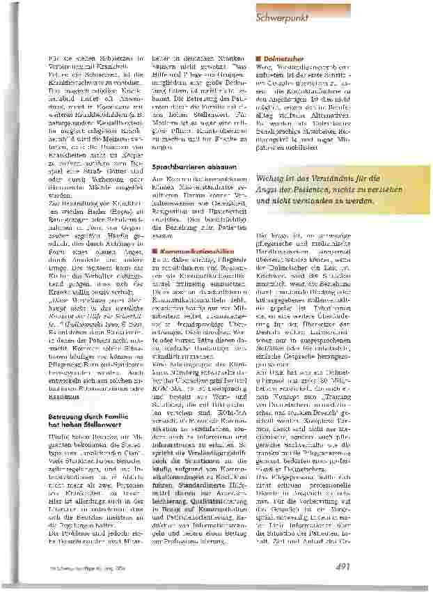 Vorschauseite 2: Migranten - in der Pflege alles anders Wie wir der Sprachlosigkeit im Umgang mit ausländischen Patienten begegnen können