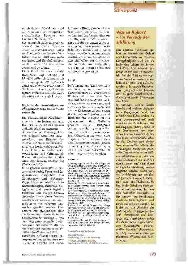 Vorschauseite 4: Migranten - in der Pflege alles anders Wie wir der Sprachlosigkeit im Umgang mit ausländischen Patienten begegnen können