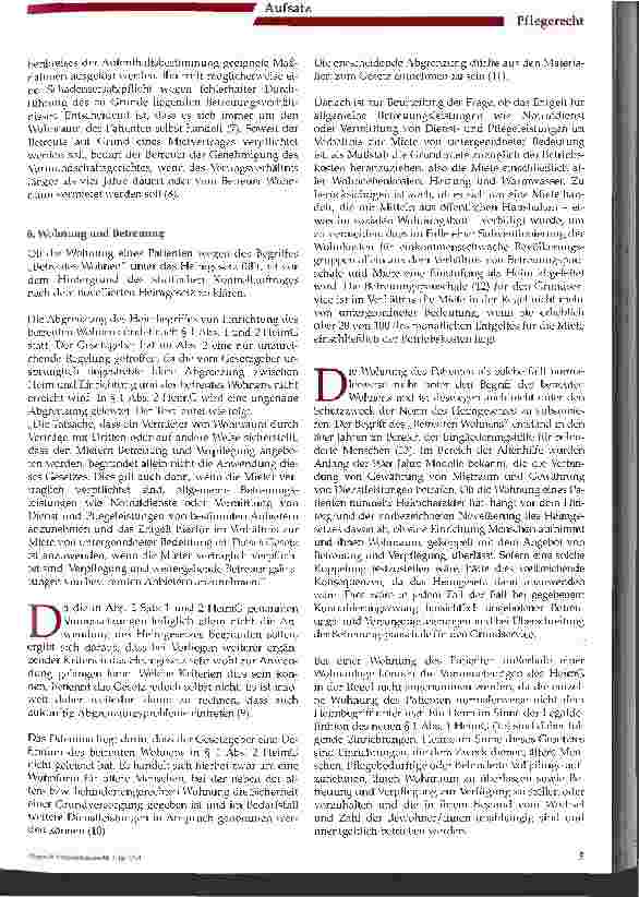 Vorschauseite 2: Die Wohnung des Patienten als Rechtsproblem in der ambulanten Pflege 2. Teil und Schluss