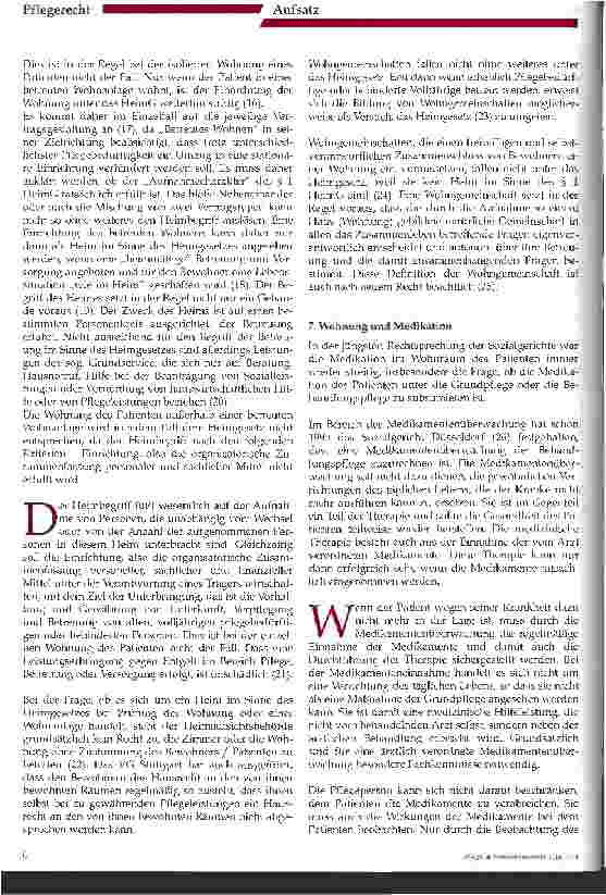 Vorschauseite 3: Die Wohnung des Patienten als Rechtsproblem in der ambulanten Pflege 2. Teil und Schluss