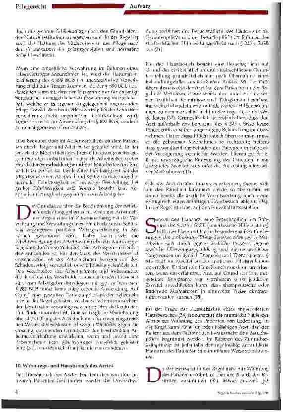 Vorschauseite 5: Die Wohnung des Patienten als Rechtsproblem in der ambulanten Pflege 2. Teil und Schluss