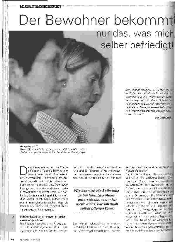 Vorschauseite 1: Der Bewohner bekommt nur das, was mich selber befriedigt!