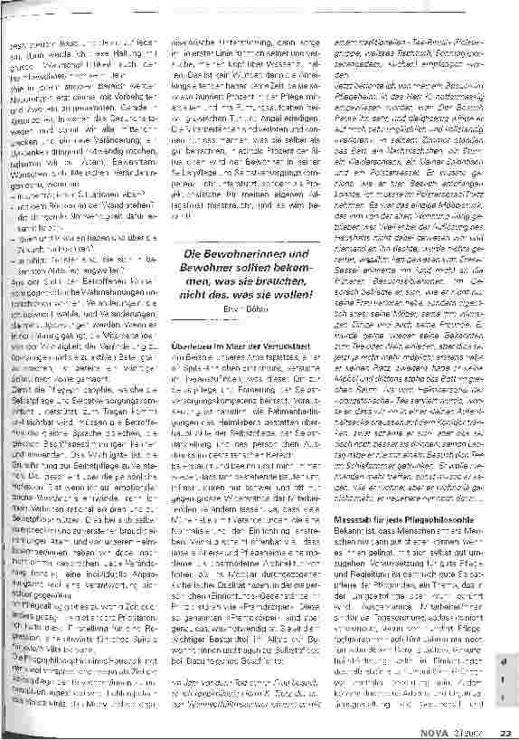 Vorschauseite 2: Der Bewohner bekommt nur das, was mich selber befriedigt!