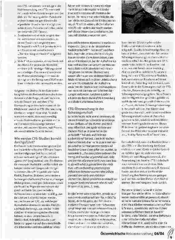 Vorschauseite 2: Hat sich das CTG bewährt?