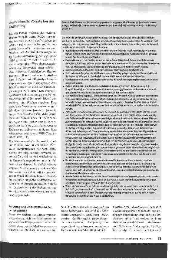 Vorschauseite 5: Arzneimittelversorgung bei stationärer Aufnahme Ein schottisches Modell