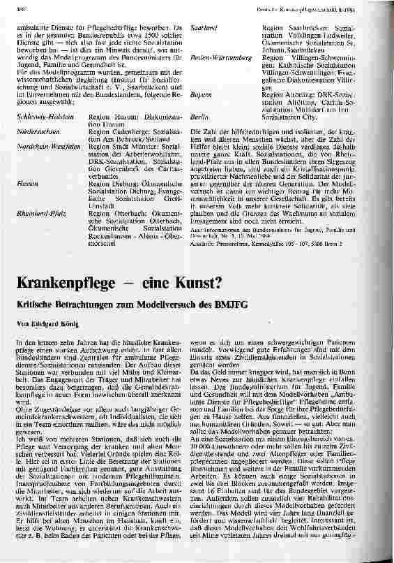 Vorschauseite 2: Modellversuch Ambulante Dienste für Pflegebedürftige beginnt