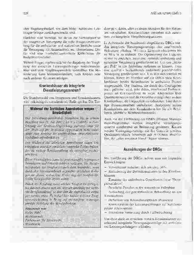 Vorschauseite 3: DRGs und integrierte Versorgung - eine Chance für Krankenhäuser und niedergelassene Ärzte?