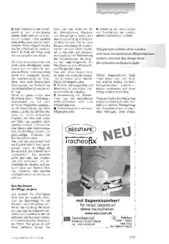 Vorschauseite 2: Marketing für die Pflege. Lösungsinstrument oder kommerzieller Verrat am Berufsethos?