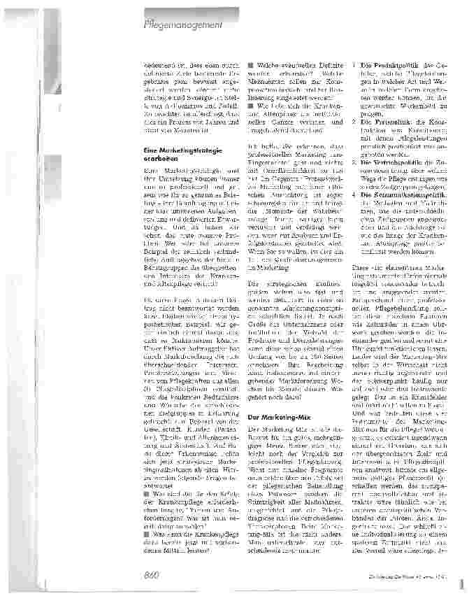 Vorschauseite 3: Marketing für die Pflege. Lösungsinstrument oder kommerzieller Verrat am Berufsethos?
