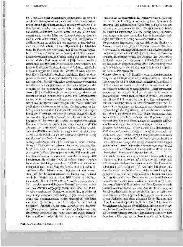 Vorschauseite 2: Lebensqualität bei Patienten mit idiopathischem Morbus Parkinson