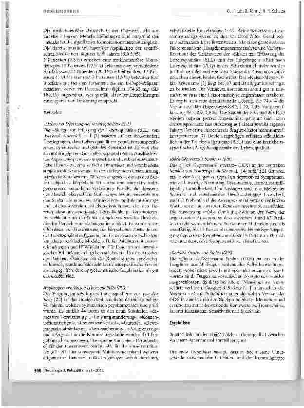 Vorschauseite 4: Lebensqualität bei Patienten mit idiopathischem Morbus Parkinson