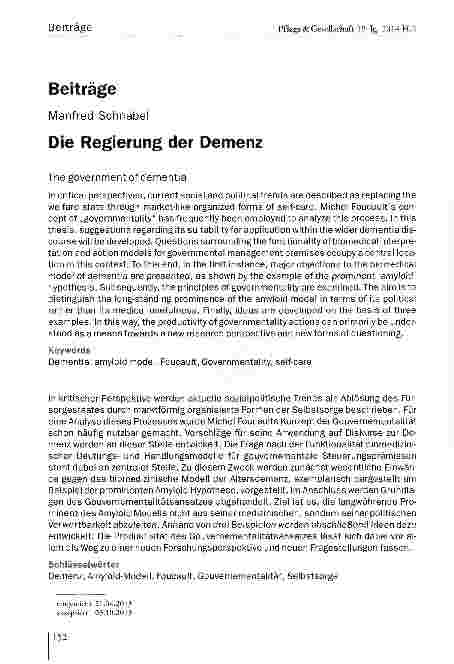 Vorschauseite 1: Die Regierung der Demenz