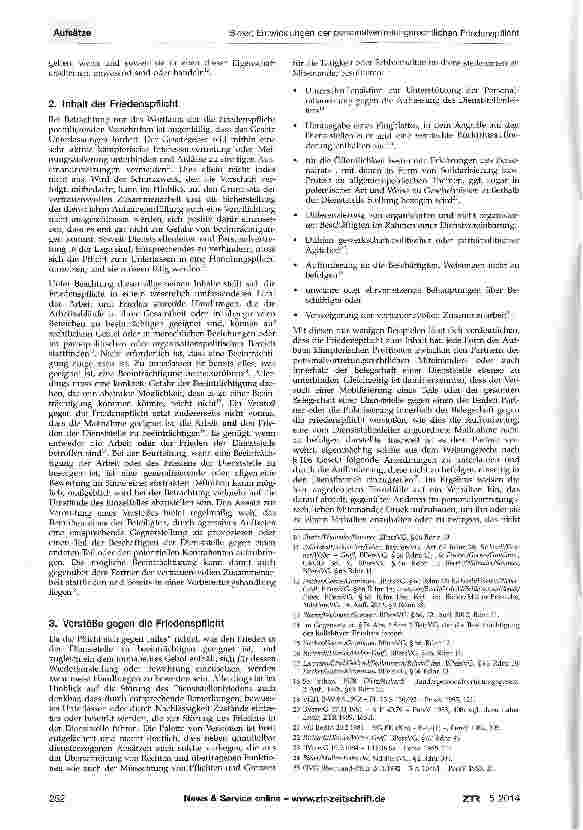 Vorschauseite 2: Entwicklungen der personalvertretungsrechtlichen Friedens-pflicht