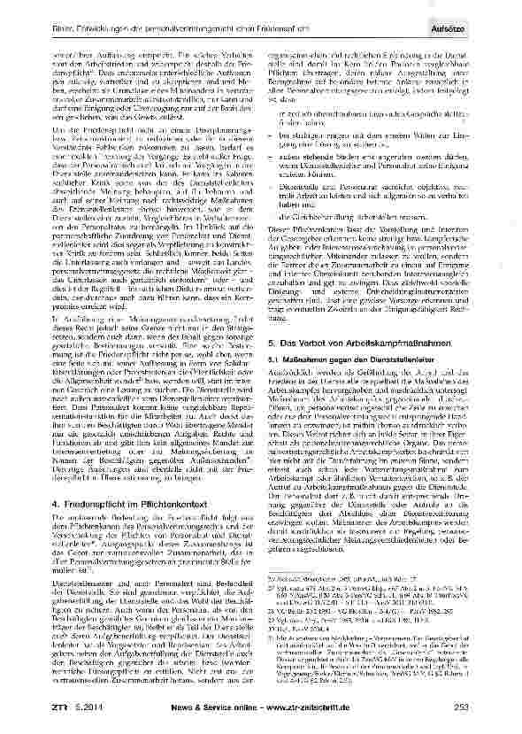 Vorschauseite 3: Entwicklungen der personalvertretungsrechtlichen Friedens-pflicht
