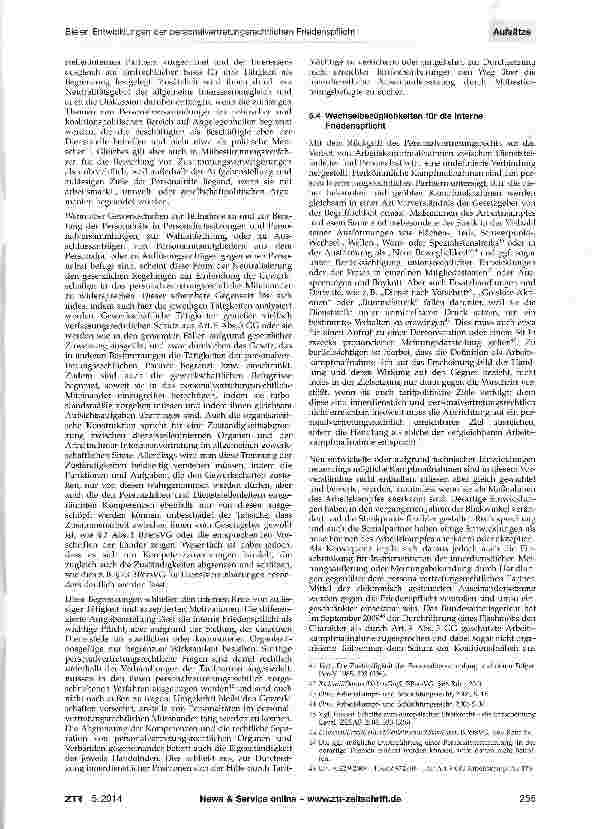 Vorschauseite 5: Entwicklungen der personalvertretungsrechtlichen Friedens-pflicht
