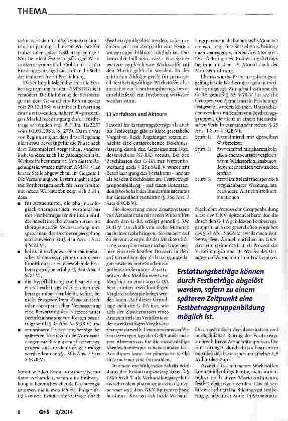 Vorschauseite 2: Ein ideales Paar: Erstattungsund Festbeträge zur Regulierung von Arzneimittelpreisen