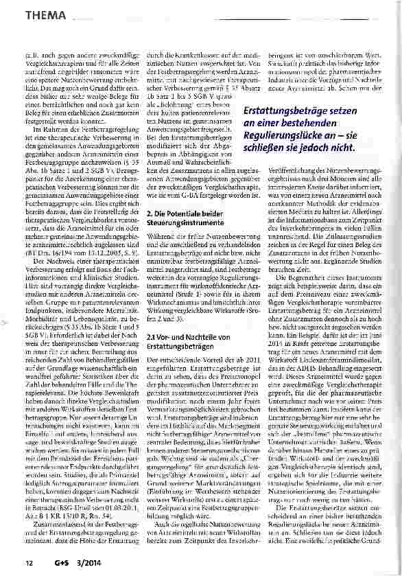 Vorschauseite 6: Ein ideales Paar: Erstattungsund Festbeträge zur Regulierung von Arzneimittelpreisen