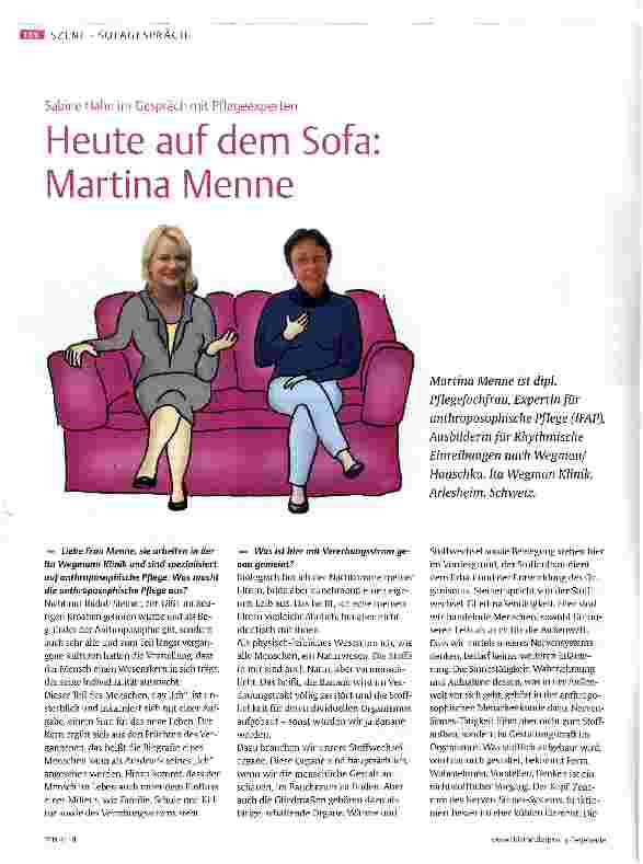 Vorschauseite 1: Heute auf dem Sofa Martina Menne