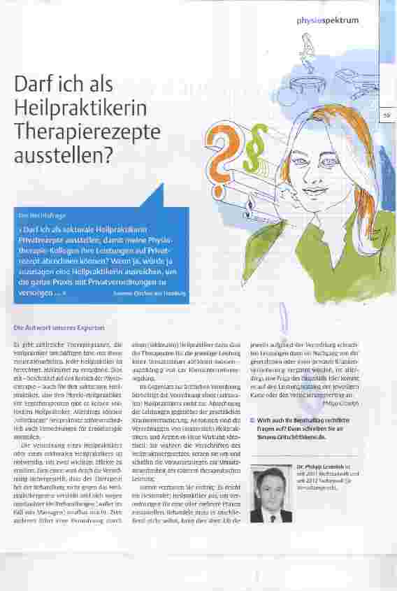 Vorschauseite 1: Darf ich als Heilpraktikerin Therapierezepte ausstellen?