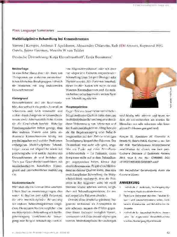 Vorschauseite 2: Cochrane-Update Neues aus der Cochrane Library Nr. 11 / 2014