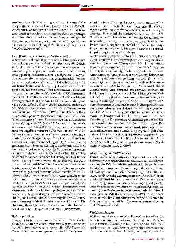 Vorschauseite 4: Ambulante spezialfachärztliche Versorgung gemäß § 116b SGBV