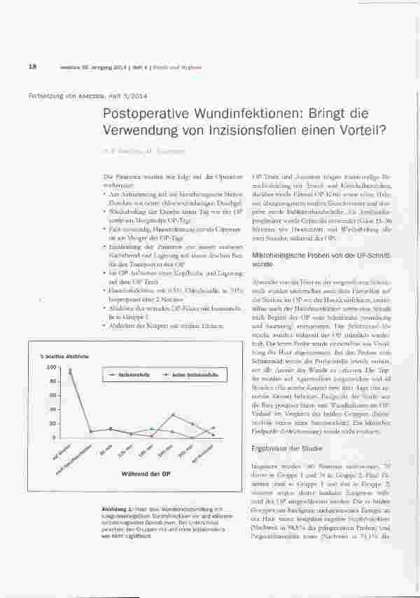 Vorschauseite 1: Postoperative Wundinfektionen: Bringt die Verwendung von Inzisionsfolien einen Vorteil?
