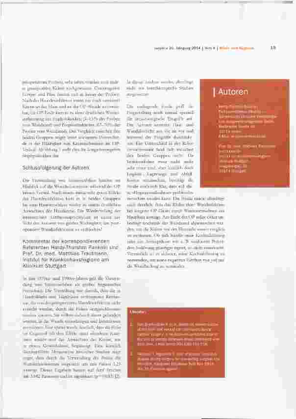 Vorschauseite 2: Postoperative Wundinfektionen: Bringt die Verwendung von Inzisionsfolien einen Vorteil?
