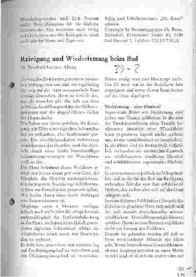 Vorschauseite 1: Reinigung und Wiederfettung beim Bad