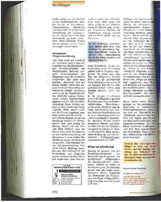 Vorschauseite 5: Das Schweigen der Pflege - Psychosoziale Begleitung im Disease-Management-ProgrammBrustkrebs
