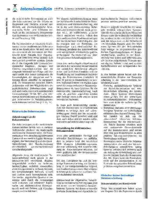 Vorschauseite 2: Datenverarbeitung in der Intensivmedizin Gegenwärtiger Zustand und zukünftige Entwicklungen