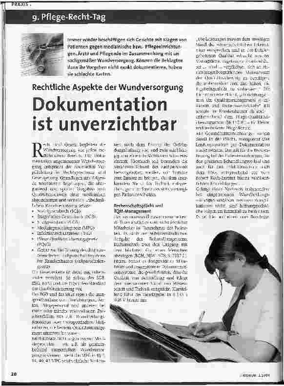 Vorschauseite 1: Dokumentation ist unverzichtbar