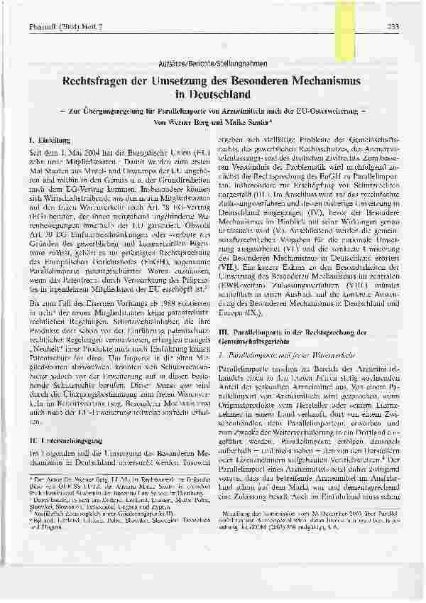 Vorschauseite 1: Rechtsfragen der Umsetzung des Besonderen Mechanismusin Deutschland