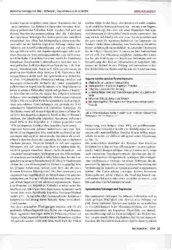 Vorschauseite 3: Depressive Störungen im Alter -Kofaktoren, Kosyndrome und Komorbidität