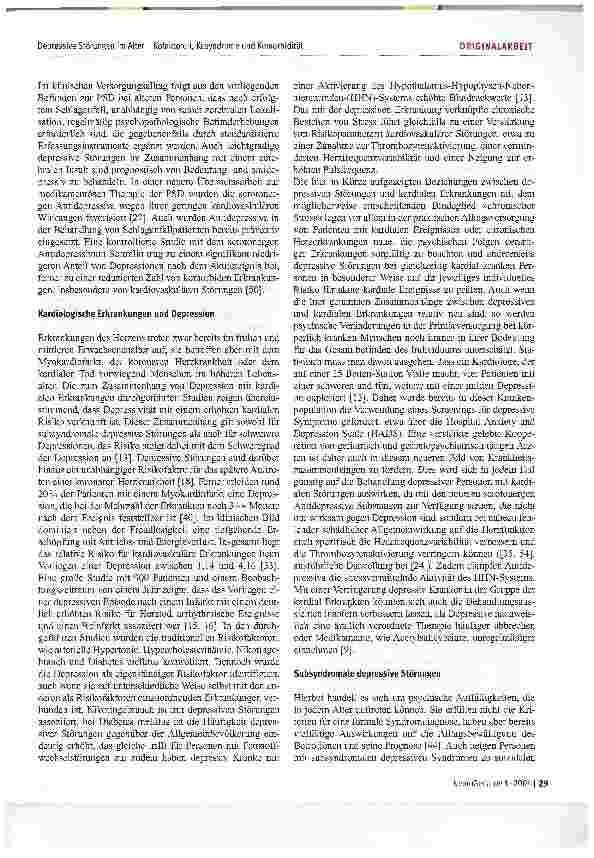 Vorschauseite 5: Depressive Störungen im Alter -Kofaktoren, Kosyndrome und Komorbidität