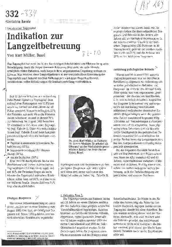 Vorschauseite 1: Indikation zur Langzeitbetreuung