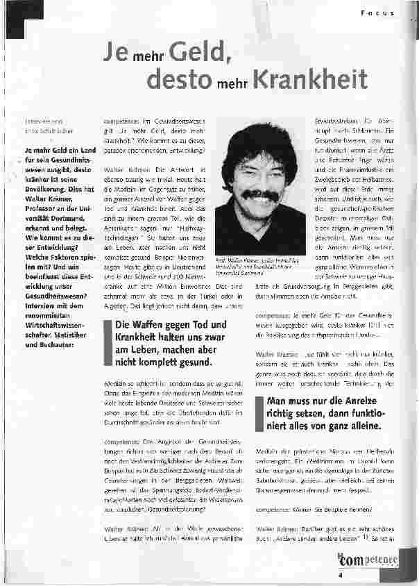 Vorschauseite 1: Je mehr Geld, desto mehr Krankheit