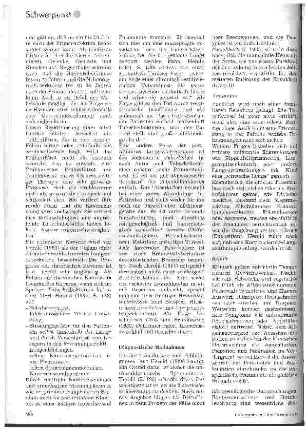 Vorschauseite 6: Tuberkulose 1. Teil: Epidemiologie, gesetzliche Regelungen, medizinische Darstellg