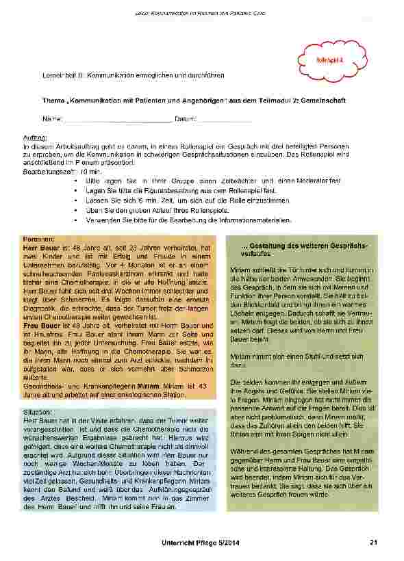 Vorschauseite 6: Kommunikation im Rahmen von Palliative Care